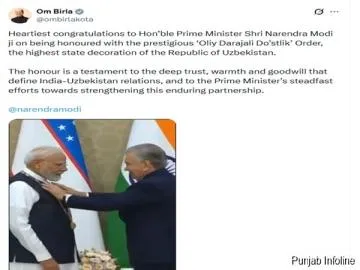 Om Birla Congratulates PM Modi on Receiving Uzbekistan’s Highest State Honour