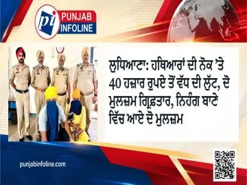 ਲੁਧਿਆਣਾ: ਹਥਿਆਰਾਂ ਦੀ ਨੋਕ ’ਤੇ 40 ਹਜ਼ਾਰ ਰੁਪਏ ਤੋਂ ਵੱਧ ਦੀ ਲੁੱਟ, ਦੋ ਮੁਲਜ਼ਮ ਗ੍ਰਿਫ਼ਤਾਰ, ਨਿਹੰਗ ਬਾਣੇ ਵਿੱਚ ਆਏ ਦੋ ਮੁਲਜ਼ਮ